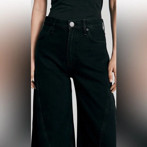 Rag and Bone Sofie Splice High-Rise Jean - Clean Highland Black size 24 - Picture 4 of 5